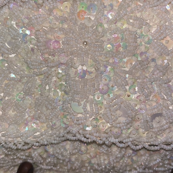 C Vivant & Sarnie Vintage Mid-Century Classic Iridescent Peal and Sequins Purse - Picture 3 of 14